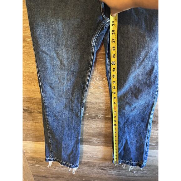 Free People Women Jeans Butterfly Buttons Distressed Hem High Waist Sz 29 - Picture 5 of 7